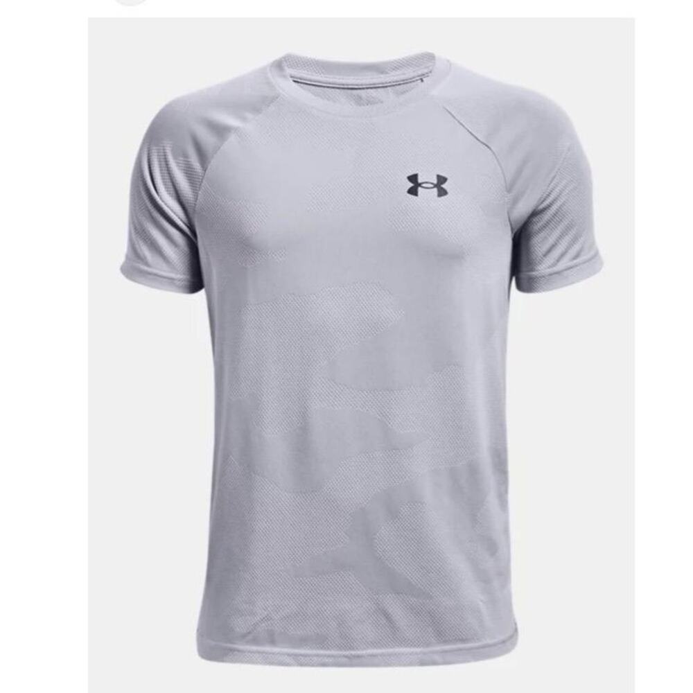 Under Armour Jacquard Gray Short Sleeve Under Armour Logo‎ Athletic T-shirt XL
